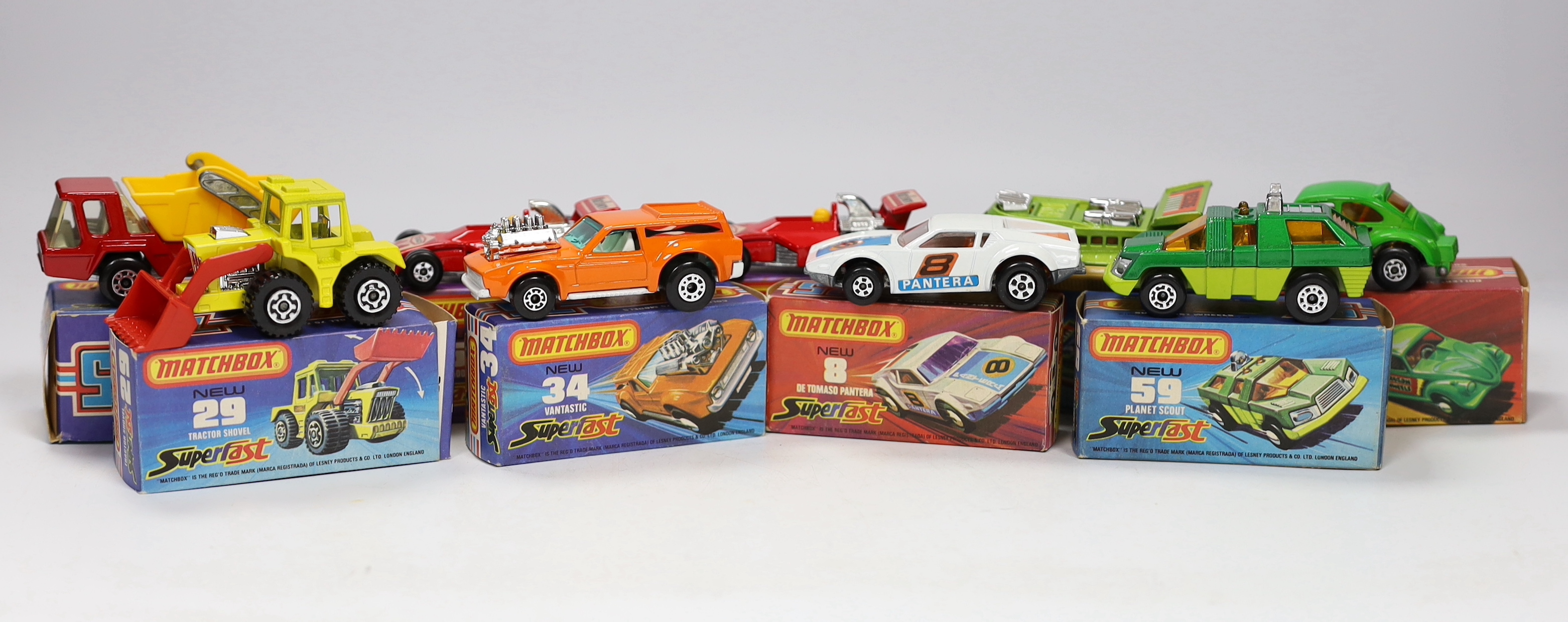 Eleven boxed Matchbox Superfast 1-75 New series diecast vehicles